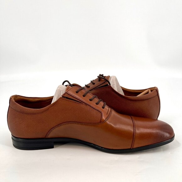 Aldo Stan Oxford Dress Shoes Size 9.5 Tan Cap Toe Lace Up Leather Upper main image 9